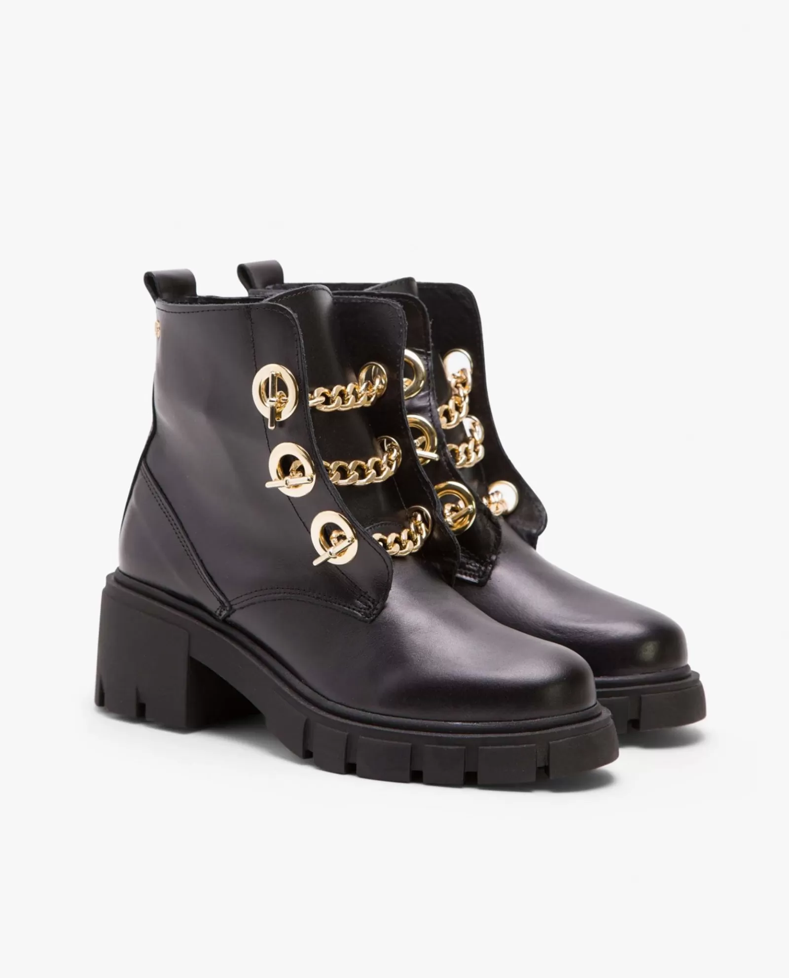 Botin Cadenas Napa Negro^Cuplé New