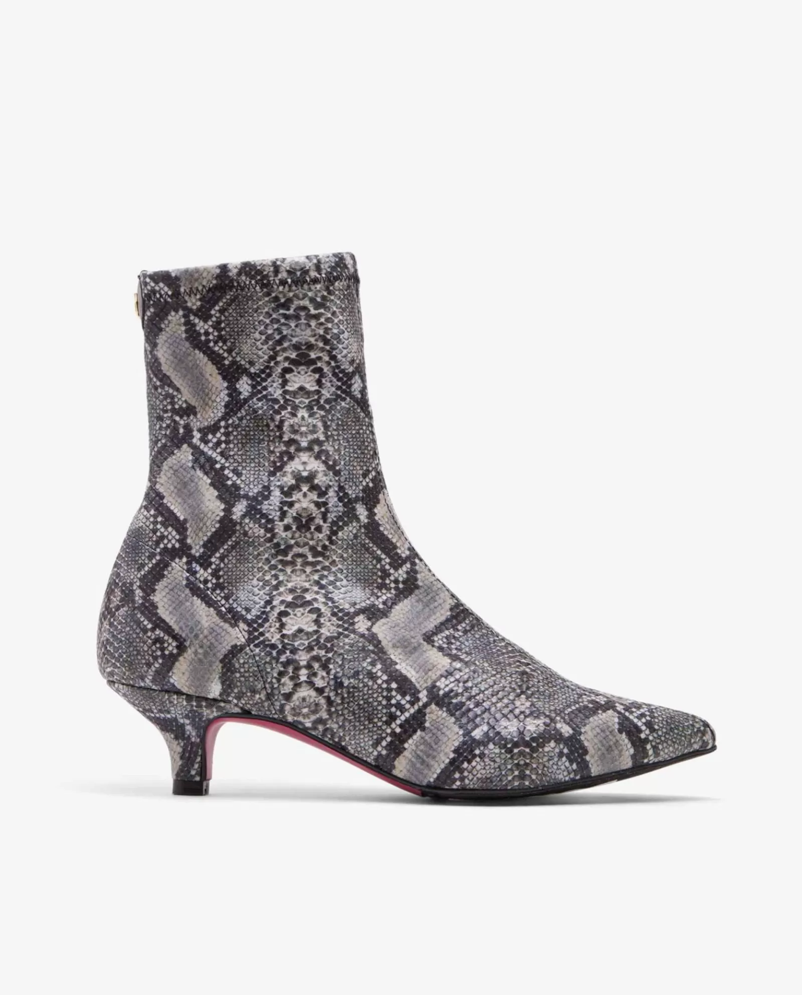 Botin Licra Tacón Bajo Serpiente Gris^Cuplé Flash Sale