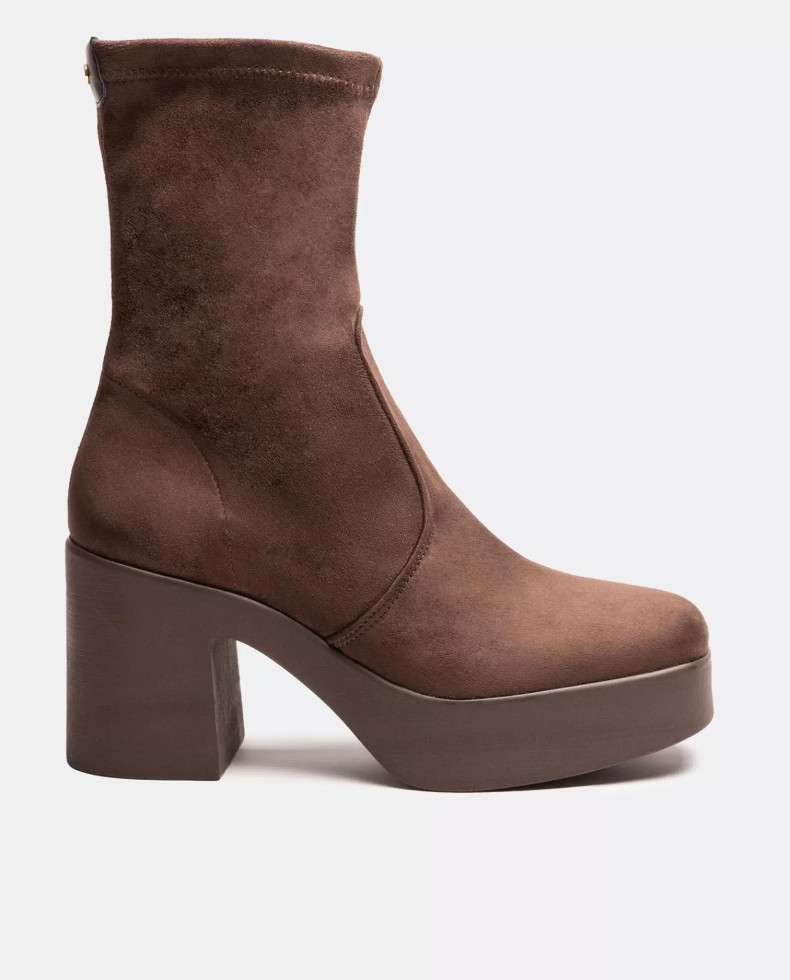 Botin Plataforma Ultrasuede Strech Marron^Cuplé Flash Sale