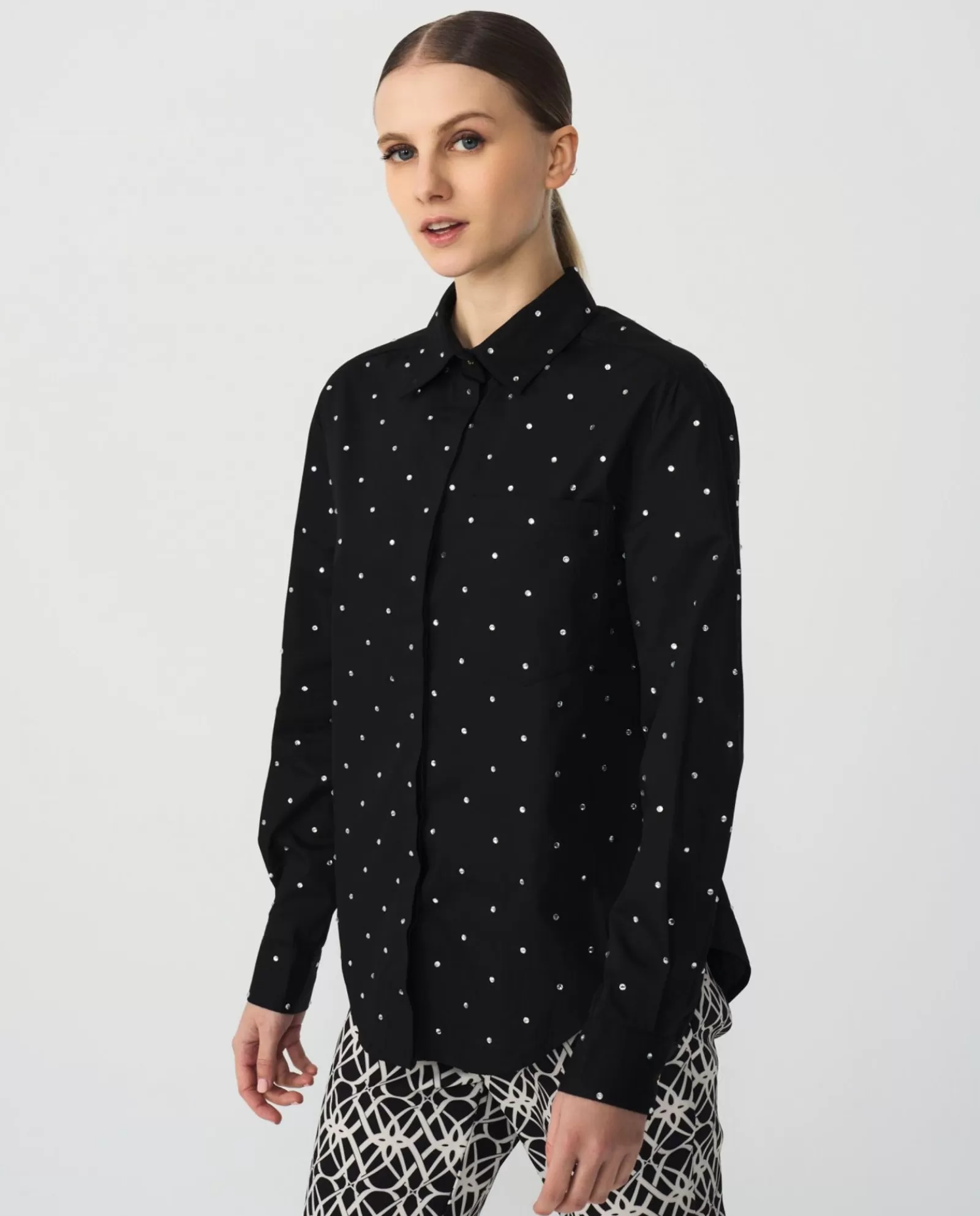 Camisa Brillantes Algodon Negro^Cuplé New