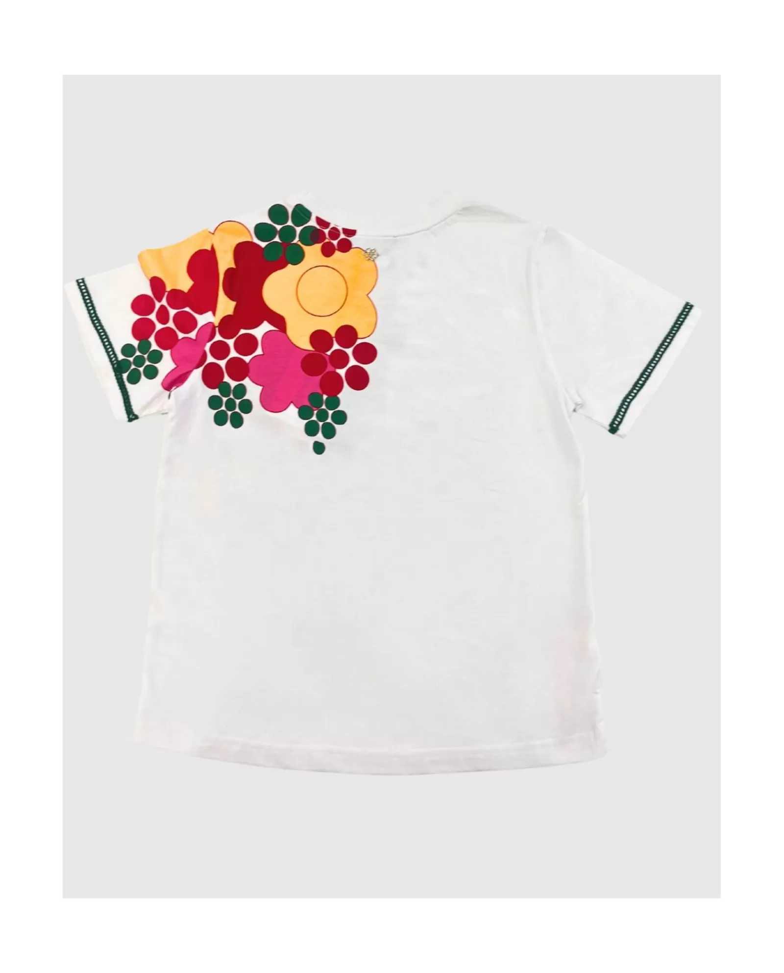Camiseta Flor Multicolor Algodon Blanco^Cuplé Flash Sale