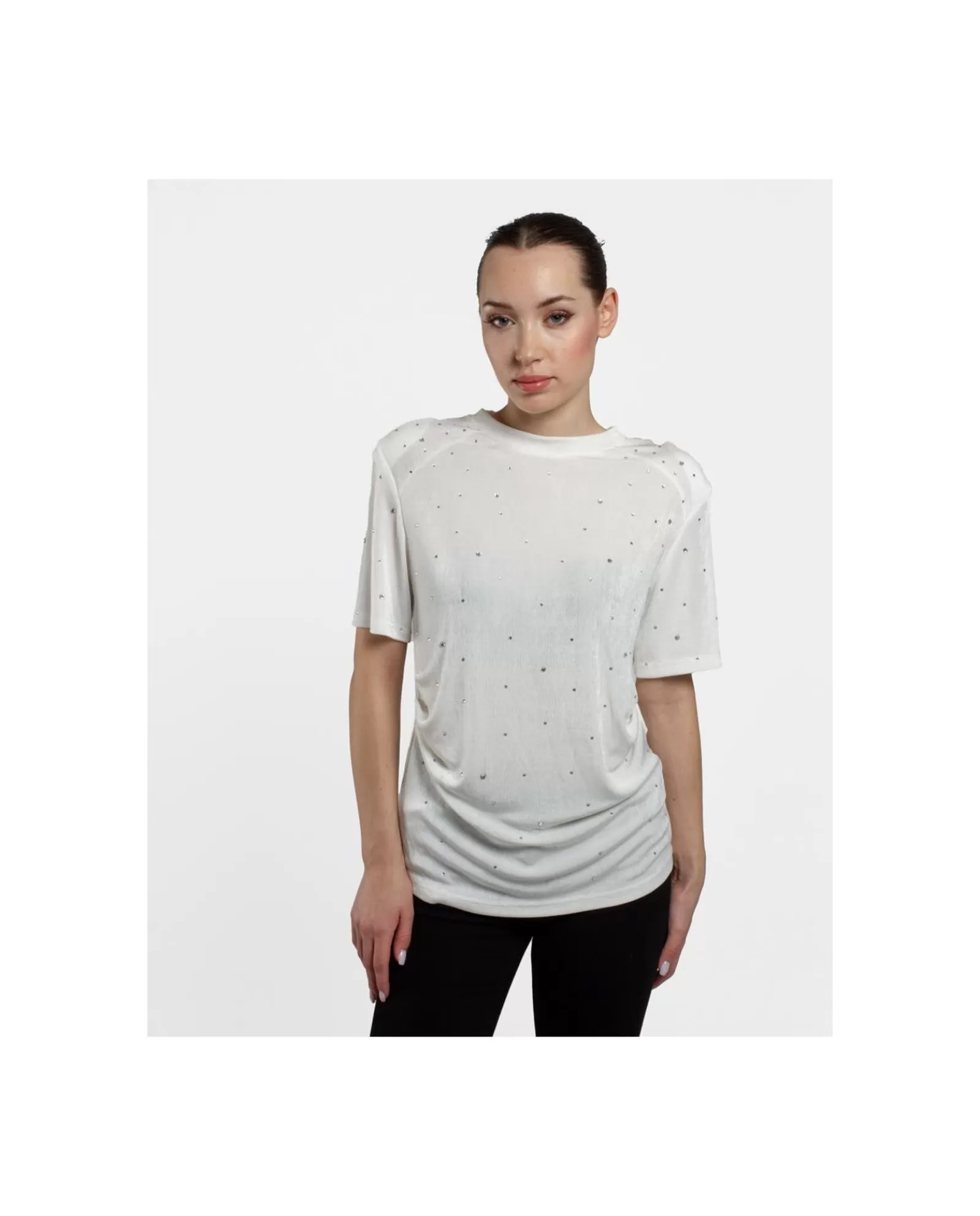 Camiseta Strass Punto Blanco^Cuplé Clearance