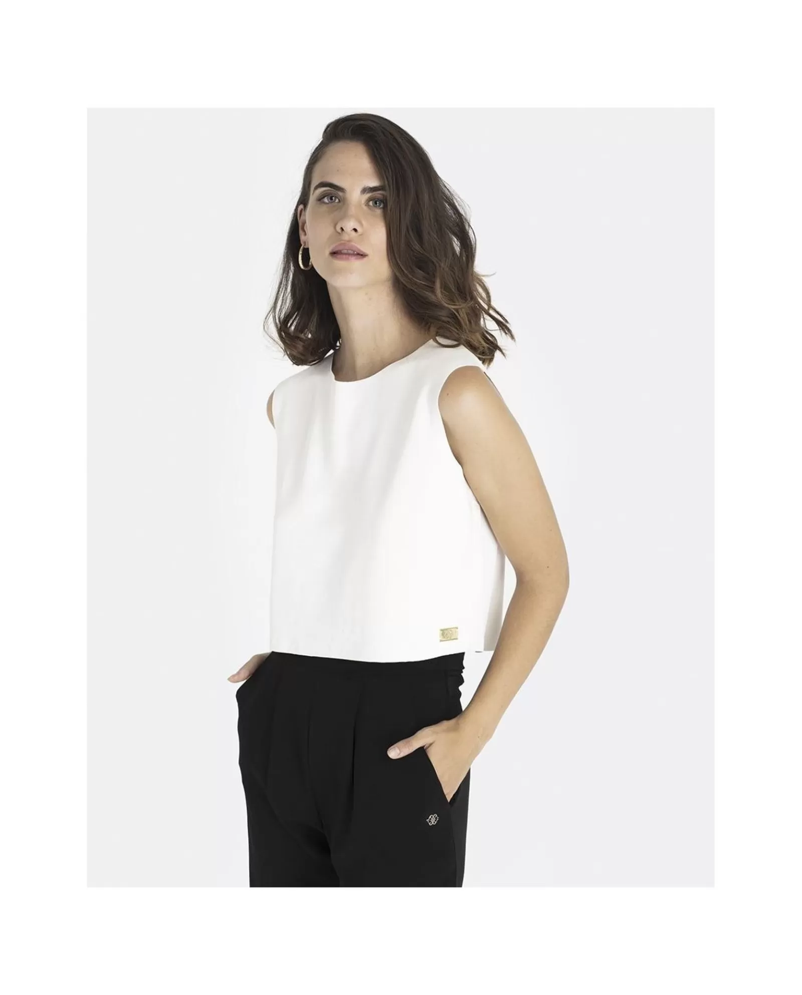 Cropt Top Neopreno Blanco^Cuplé Discount