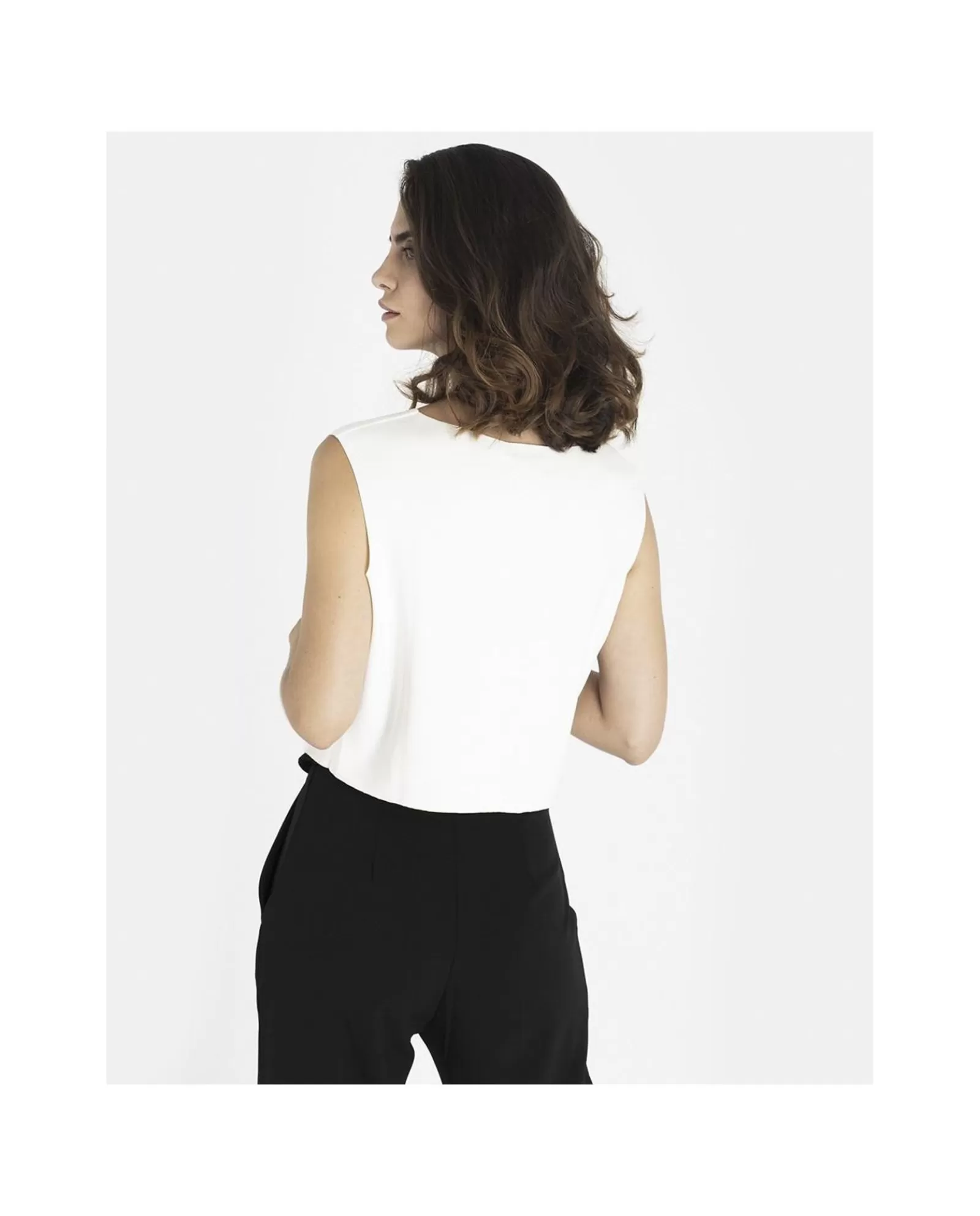 Cropt Top Neopreno Blanco^Cuplé Discount