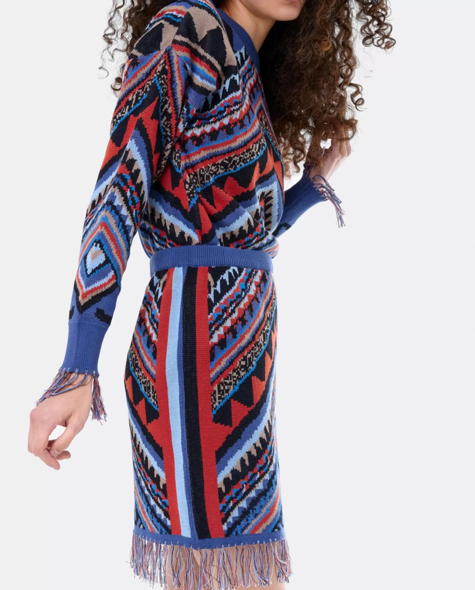 Falda Etnica Punto Tricot Multicolor^Cuplé Online