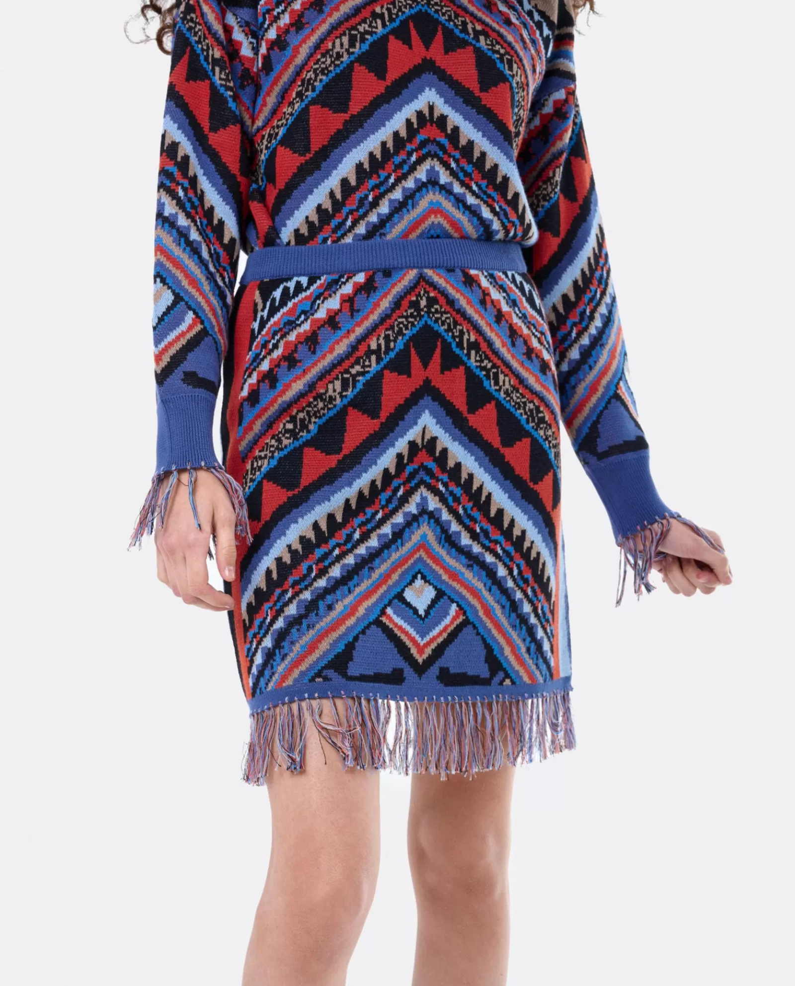 Falda Etnica Punto Tricot Multicolor^Cuplé Online