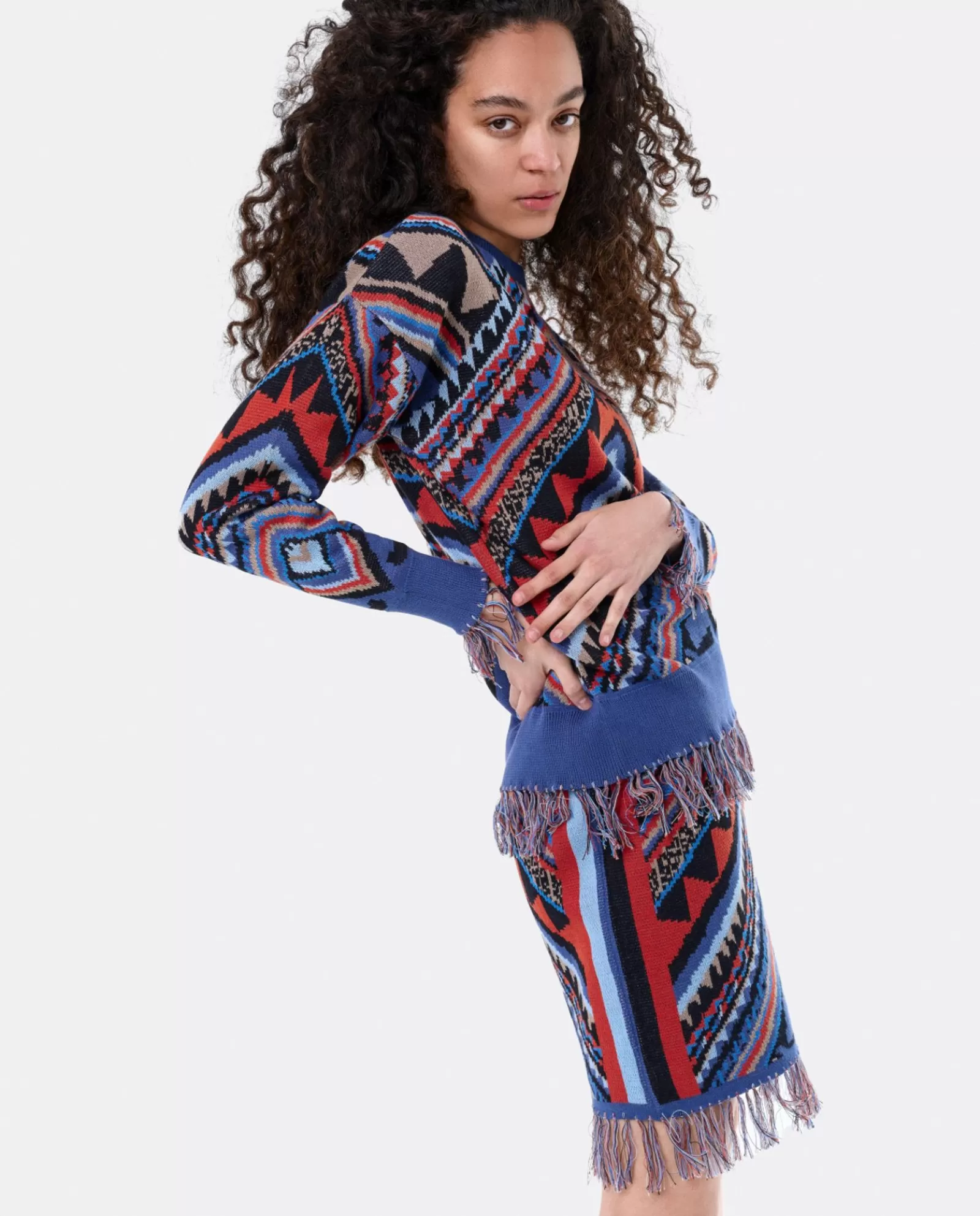 Jersey Etnico Flecos Punto Tricot Multicolor^Cuplé Cheap
