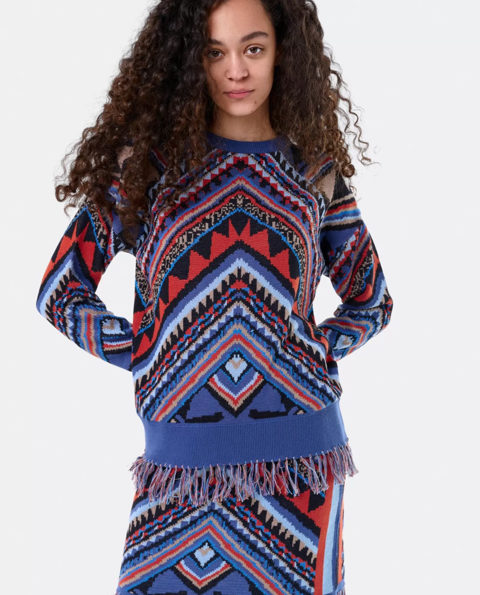 Jersey Etnico Flecos Punto Tricot Multicolor^Cuplé Cheap
