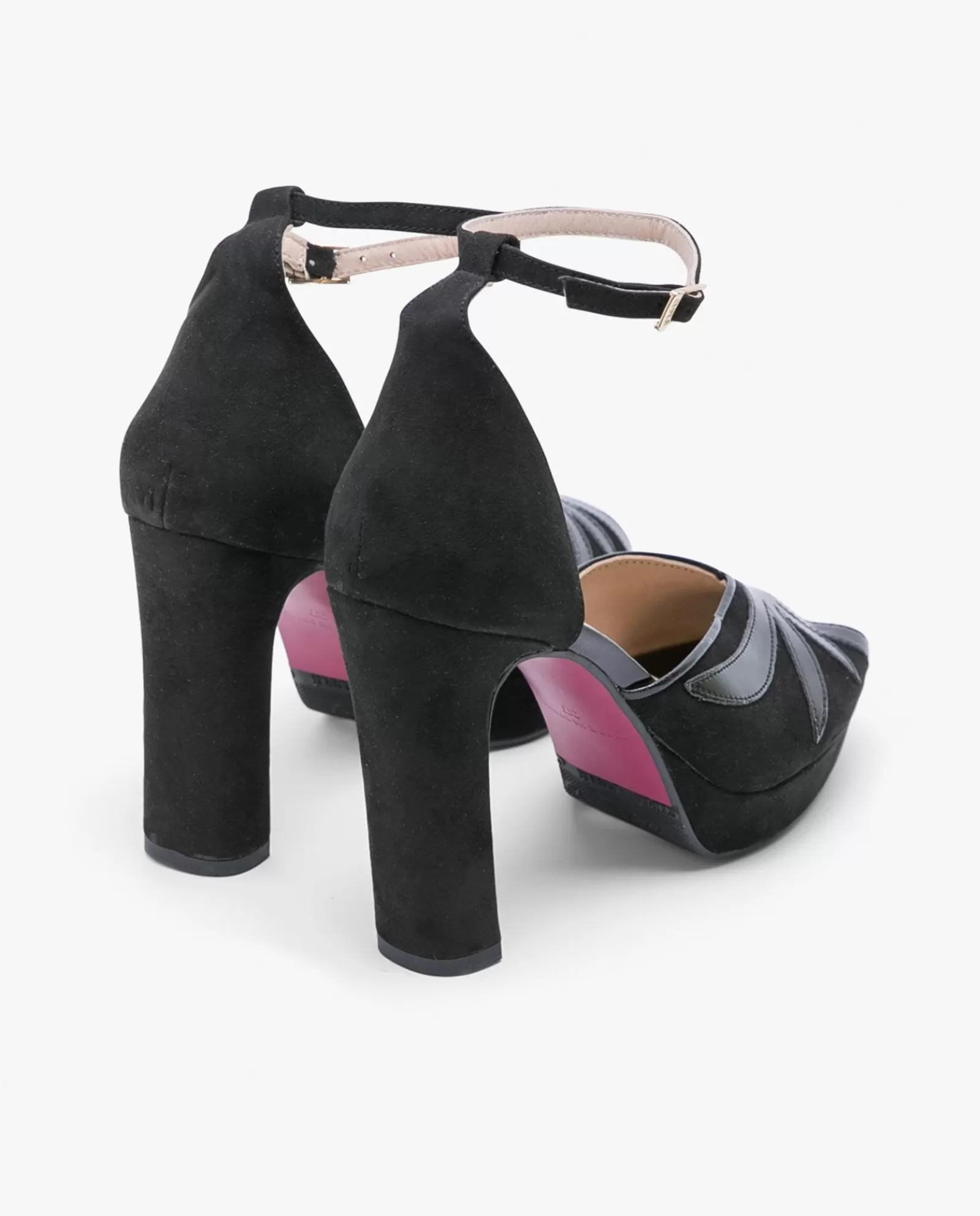 Pala Talon Peep Toe Ultrasuede Negro^Cuplé Cheap