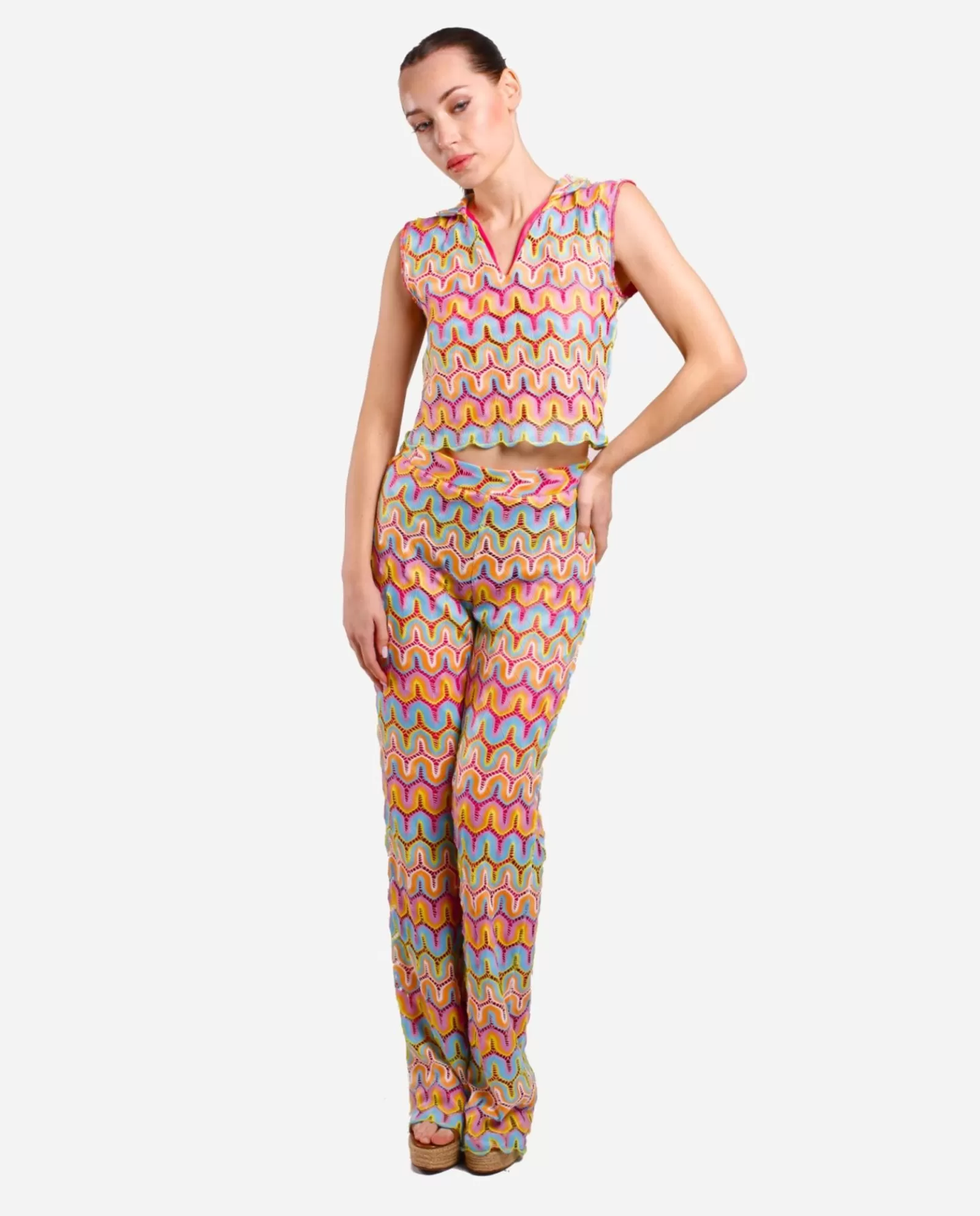 Pantalon Campana Crochet Multicolor^Cuplé Flash Sale