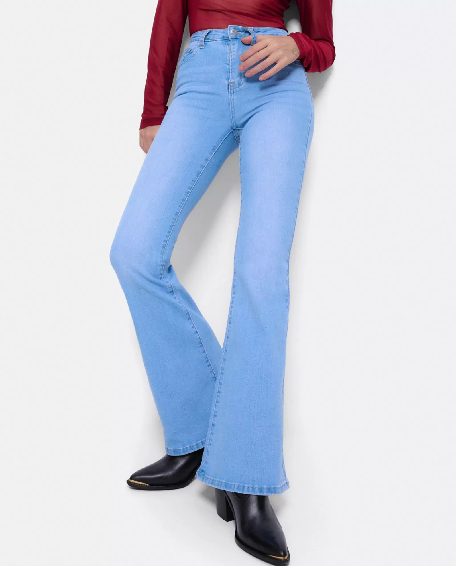 Pantalon Vaquero Con Campana Vaquero Azul^Cuplé Flash Sale