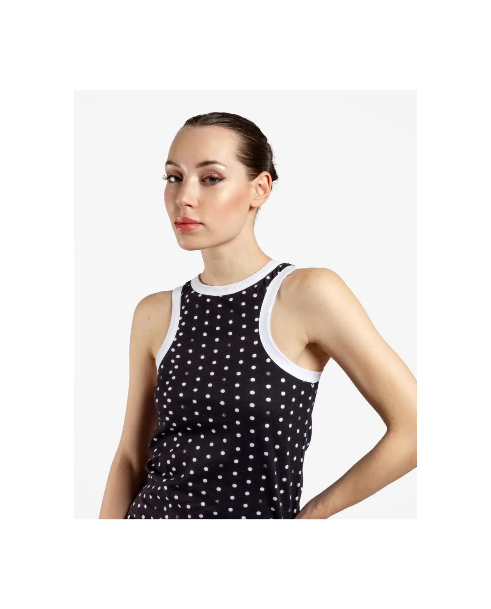 Top Halter Punto Lunares Blanco Negro^Cuplé Online