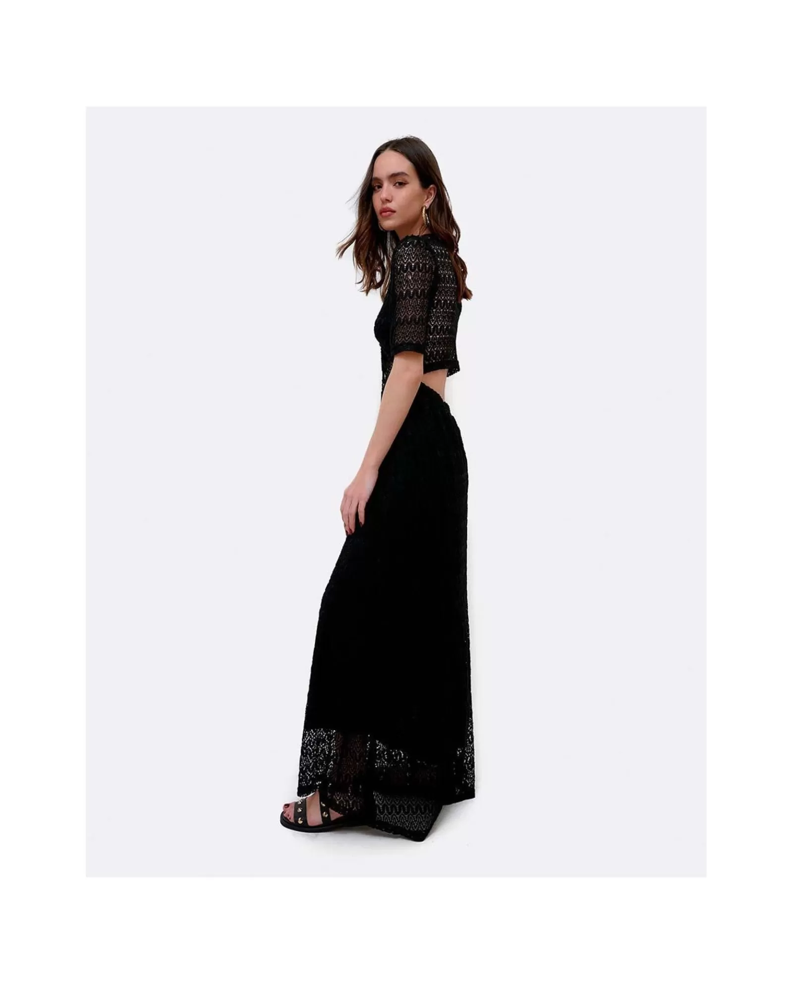 Vestido Escote Aro Punto Negro^Cuplé Flash Sale