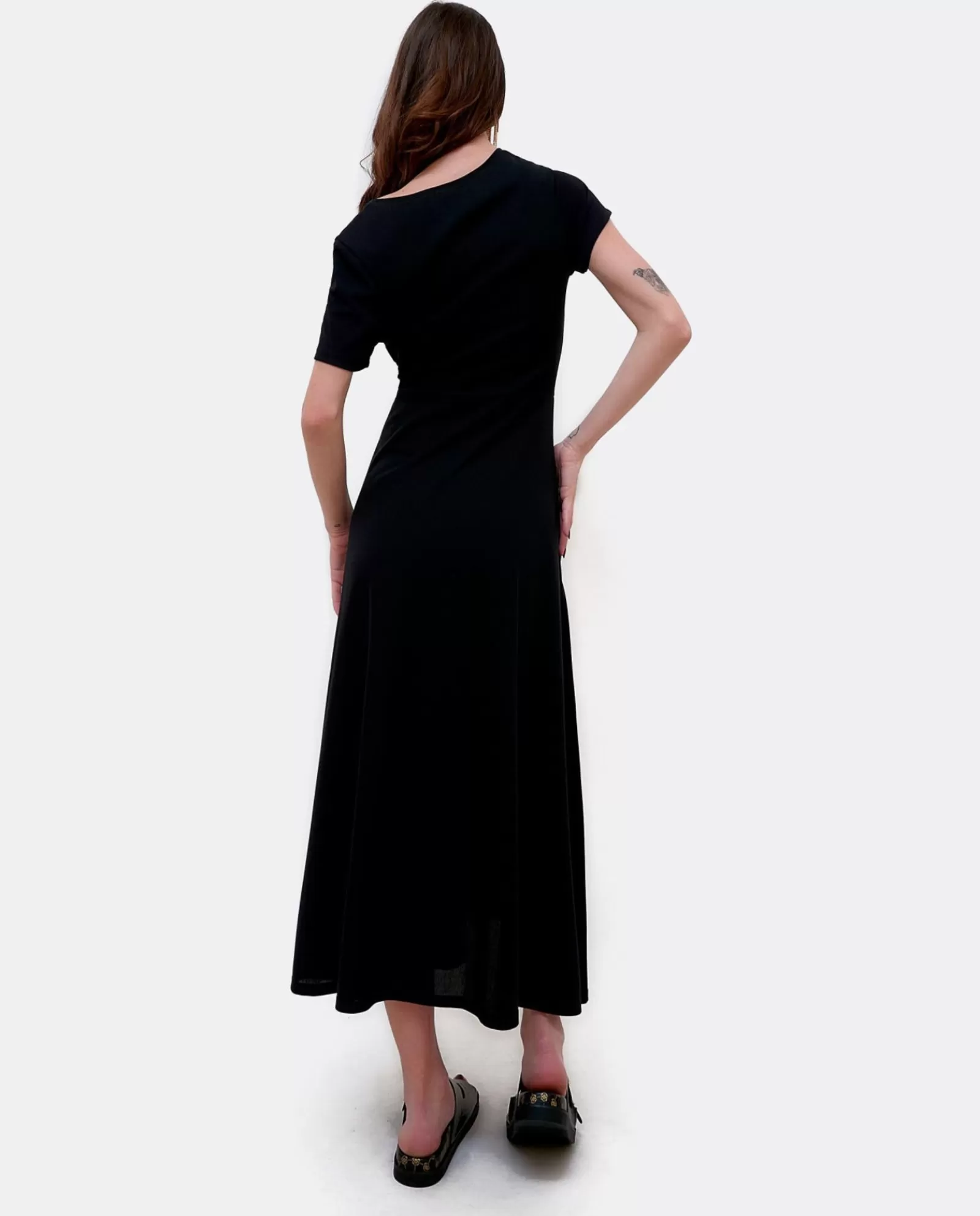 Vestido Manga Corta Nudo Delantero Punto Circular^Cuplé Discount