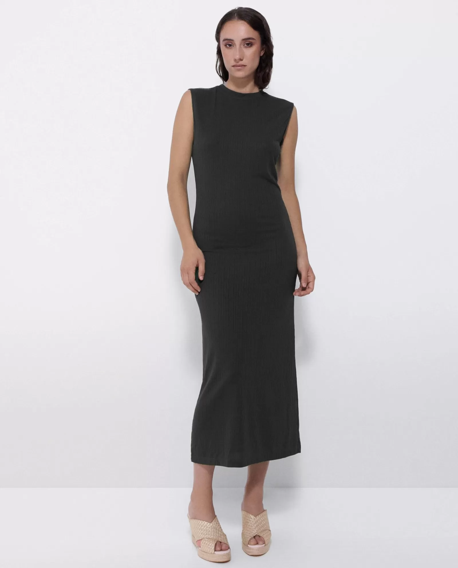 Vestido Midi Punto Negro^Cuplé Outlet