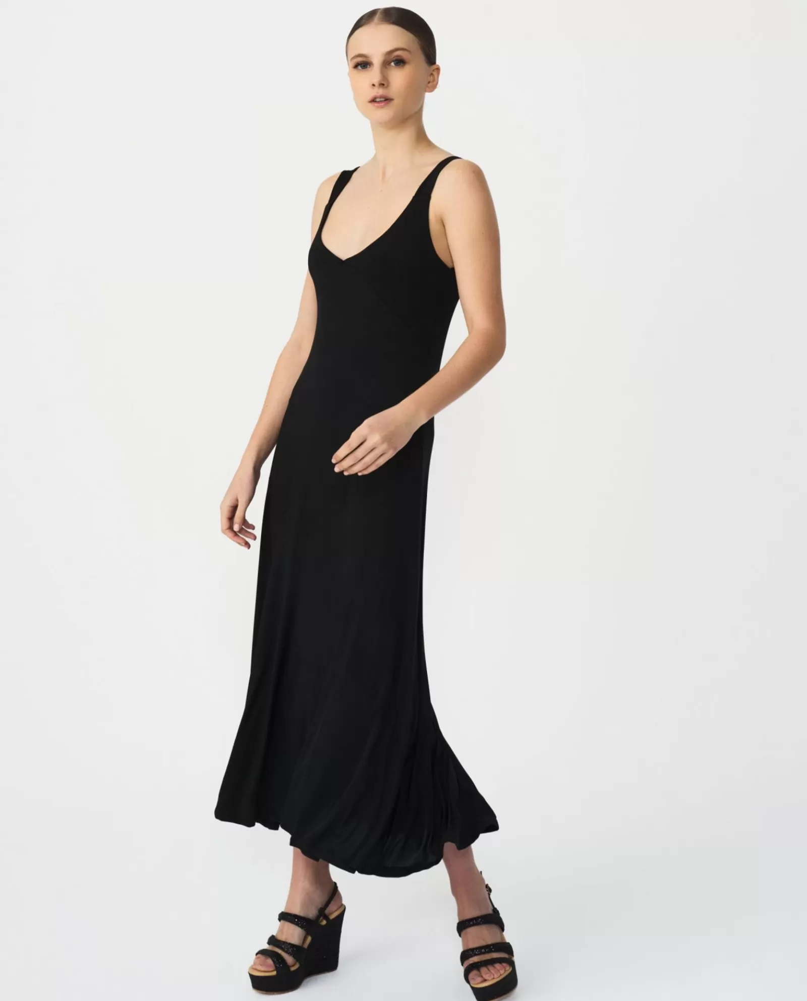 Vestido Midi Punto Negro^Cuplé Hot