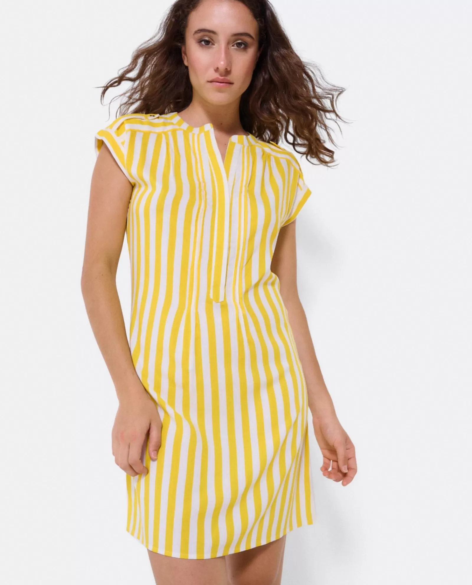 Vestido Mini Boho Viscosa Amarillo^Cuplé Clearance